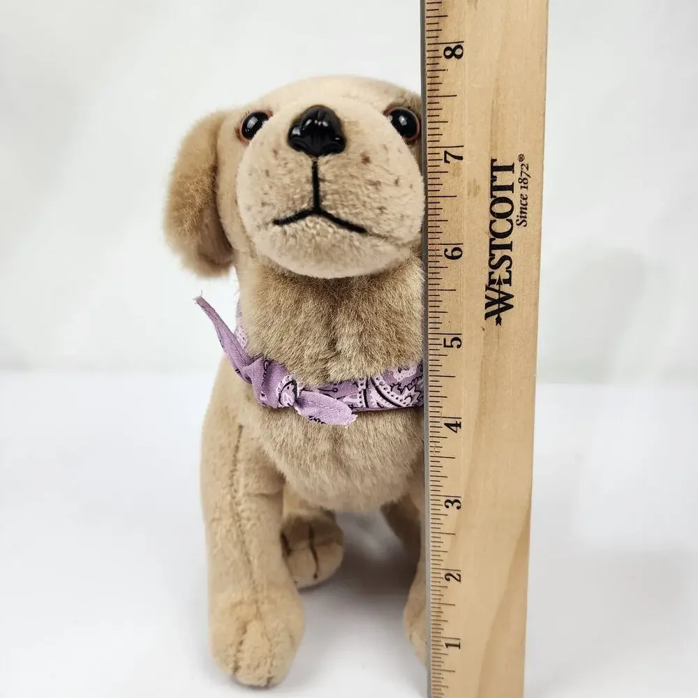 American Girl Doll Pet Sandy Golden Retriever Lab Posable Dog w/ Purple Bandana